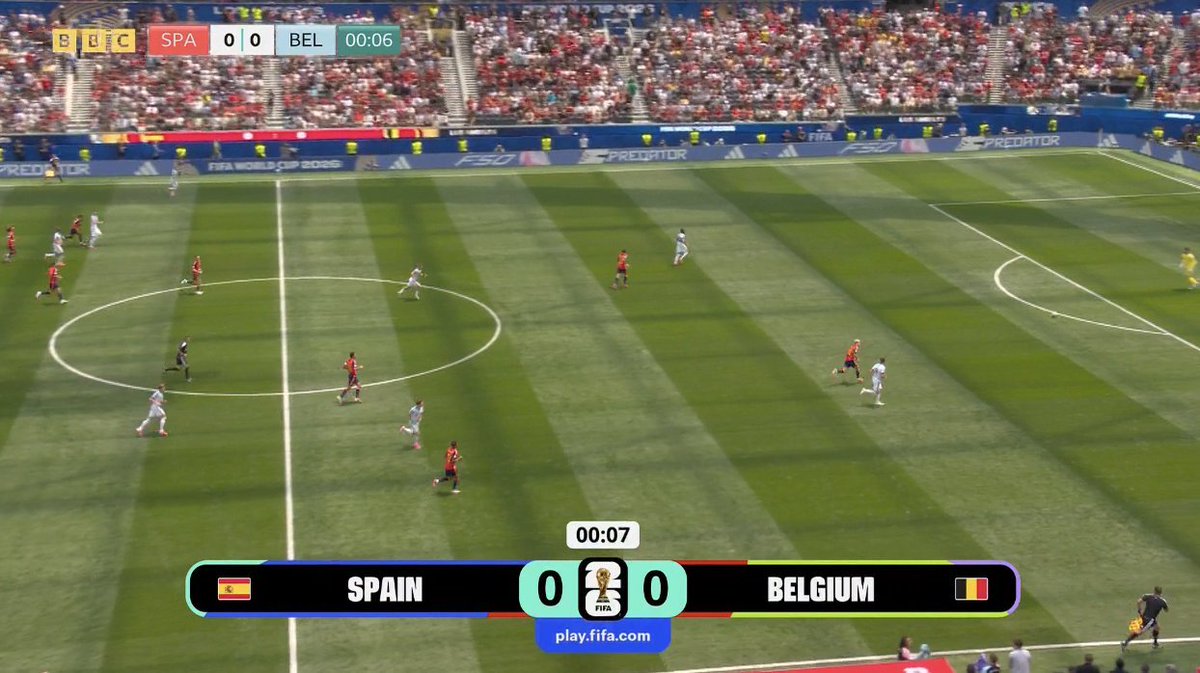 TheSoccerToday's tweet photo. 🚨 KICK-OFF: Spain 🇪🇸 vs 🇧🇪 Belgium

WHO WILL WIN? 🏆 https://t.co/wkdVRWus11