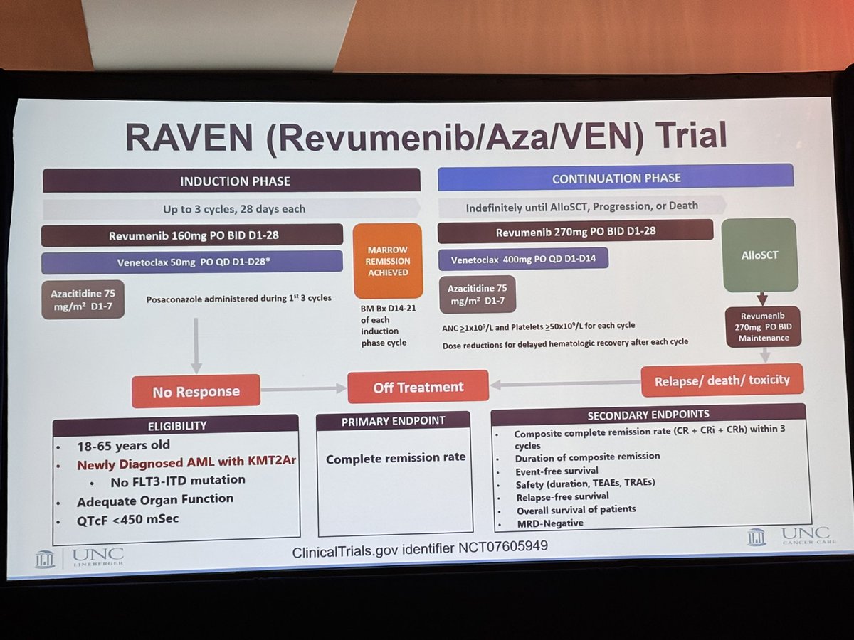 DPetersMD's tweet photo. One of the many great talks at @_MDEducation  AML-ALL focus group. @LeukDocJZ  of @UNC_Lineberger showing continued, impressive results of Menin-I 💊in NPM1 and KMT2Ar AML and emphasis on frontline combos. Tip of the iceberg!🧊 #leusm https://t.co/GMbx7Avnxi
