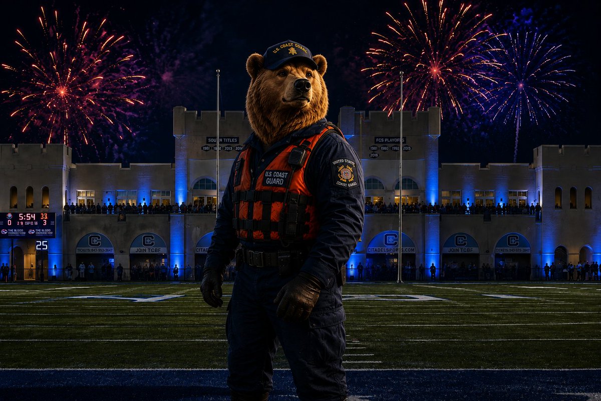 CoachJBWells's tweet photo. @USCGA_Football will be at @CitadelFootball Camp tonight looking for military minded BEARS! https://t.co/D1A7U8aGMw