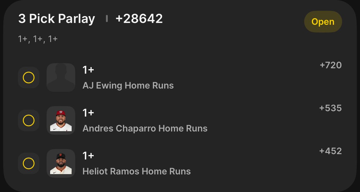 szhBrian's tweet photo. MLB HR Lotto 7/10 (+28642)

Ewing +720
Chaparro +535
Ramos +452 https://t.co/V6zk9W2d2B