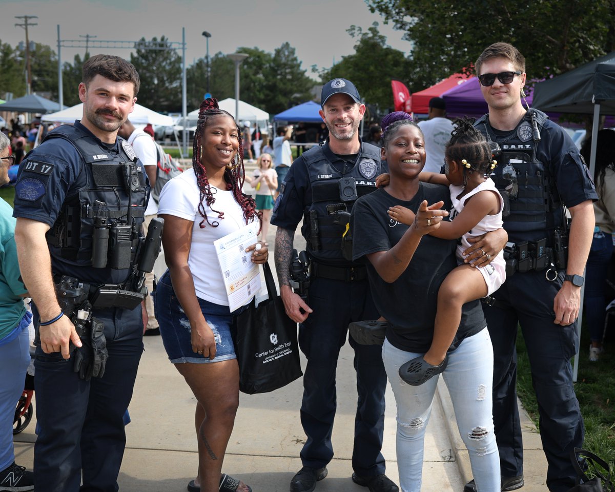 AuroraPD's tweet photo. National Night Out is coming to Aurora on Tuesday, August 4!

National Night Out is an annual community event that brings neighbors and first responders together to strengthen relationships, promote safety, and build stronger, more connected neighborhoods.

Hosting a block party, barbecue, or neighborhood gathering? We'd love to help you make it a success!

To learn more or register your National Night Out event, contact APDCommunity@AuroraGov.org.

We look forward to seeing you on August 4!

[Media Description: Officers and community members attending 2025 National Night Out events.]