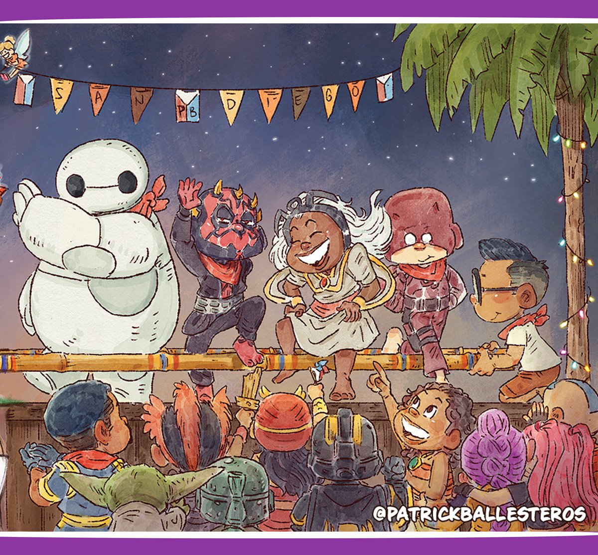 PatrickBallest's tweet photo. @lepetitelefant and I are back with another collab! Celebrating our roots, fave fandoms, and love for con all in 1 image. She did half, I did the other then we combined it like Voltron! We will each have prints of these at our tables so make sure to stop by early friends 😊 https://t.co/4yqjdPhy6F