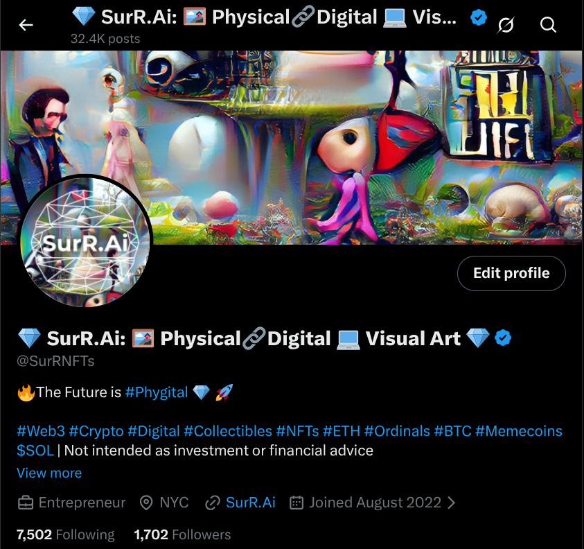 SurRNFTs's tweet photo. ๐จ SCAM ALERT! #GrokAI shock: 99 https://t.co/dF6rSk0xHW Fakes vs. ONE verified account! TRUST ONLY @SurRNFTs! (Legit, & dropping #phygital fire ๐ฅ)
PRO TIP: Check the Verification Badge & Creation Date. Follow the real source! #SurRAiOriginal #NFTSecurity #ScamWatch #CryptoTips https://t.co/nIDVWcv6Vi