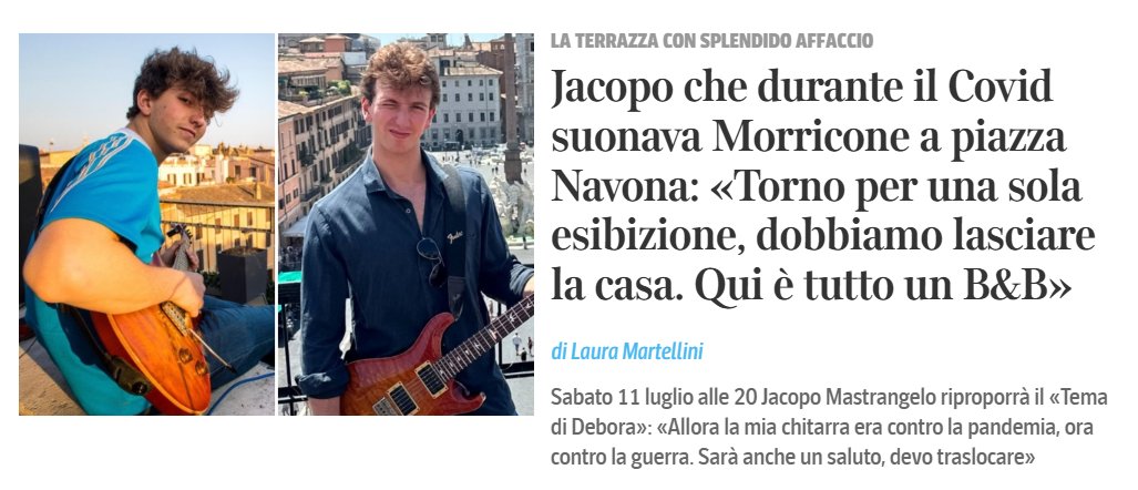 gspazianitesta's tweet photo. Gli affitti brevi continuano a fare macelleria sociale.
Qui abbiamo Jacopo Mastrangelo costretto al "trasloco dalla casa su una delle piazze più belle del mondo, dove ha vissuto l'infanzia e l'adolescenza, ai Parioli, a causa del mancato rinnovo del contratto d'affitto".
Ascoltiamo il suo grido di dolore: "Purtroppo dobbiamo lasciare l'appartamento, ormai qui è un'invasione di affitti brevi e B&B. Durante il Covid la natura si era ripresa i suoi spazi, l'erba affiorava dai sampietrini. Ora è difficile non solo parcheggiare, ma perfino farsi largo fra i turisti".
Grazie al Corriere della sera di Roma per aver sposato questa nobile causa. Nessuno deve essere lasciato indietro: tutti devono avere diritto a una terrazza su Piazza Navona, possibilmente lasciando la piazza libera dai turisti per consentire allo Jacopo di turno di godersela appieno.
https://t.co/cYhipZZcBG