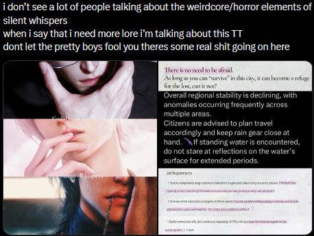 dee_nesse's tweet photo. Maybe I'm just curious, but I also don't see many people talking about the world itself. The horror/weirdcore elements are actually what caught my attention the most. I hope the lore lives up to it. https://t.co/3xSjZ4uSxo