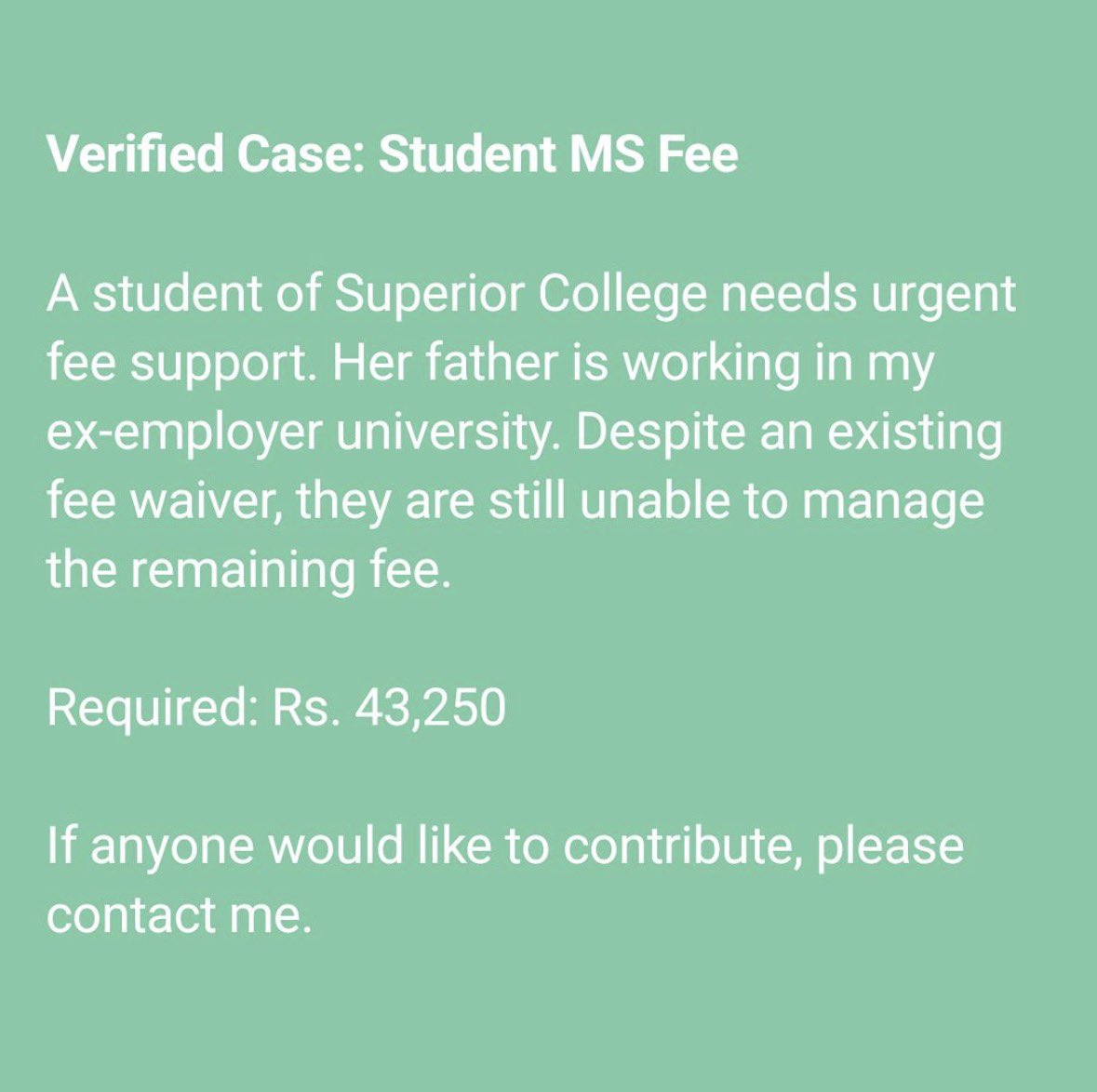 BDonorsPakistan's tweet photo. Verified case: A friend who is a university professor shared this. https://t.co/OONsTdeErI