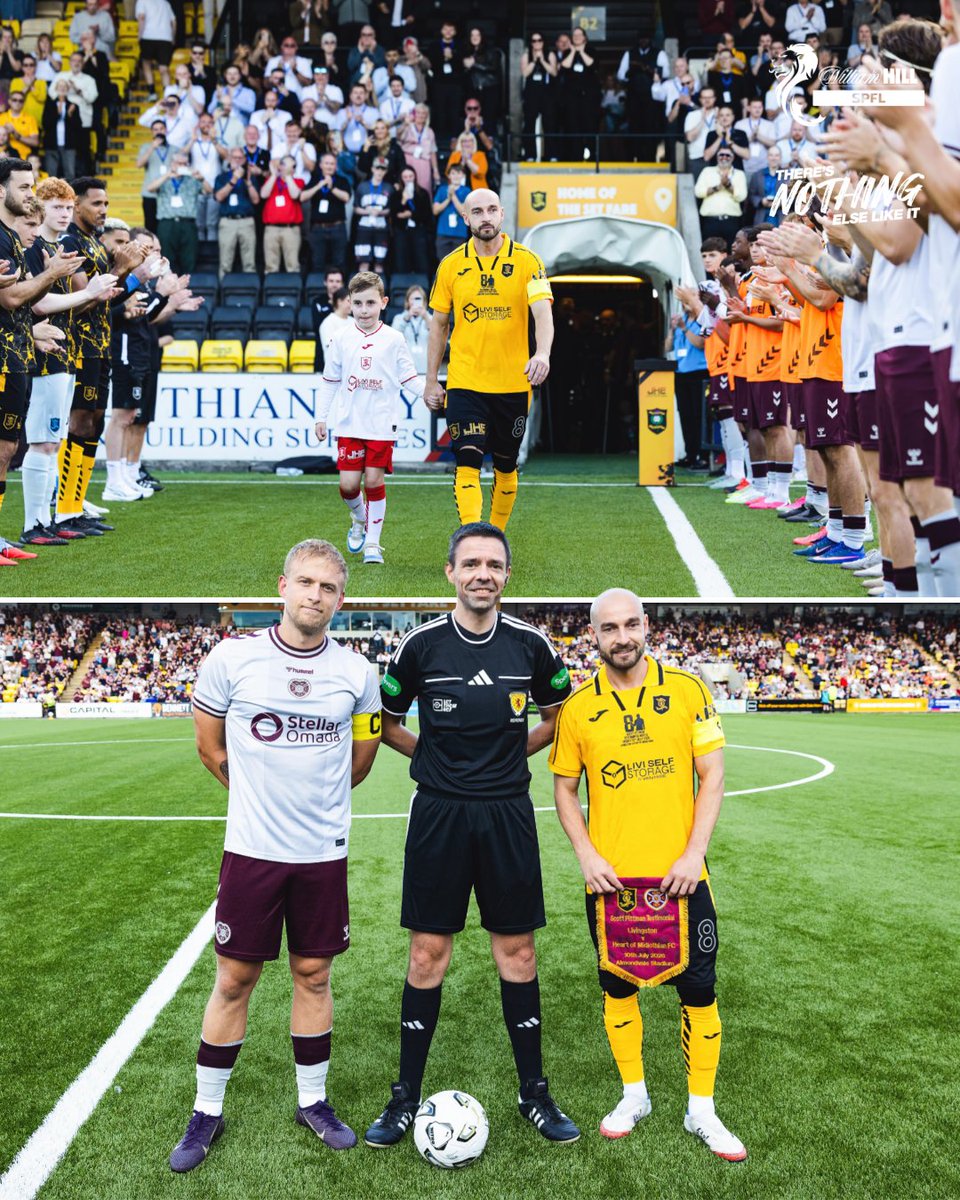 spfl's tweet photo. Honouring a Livi legend 🦁

The Lions face Hearts this evening in Scott Pittman's testimonial match 💛 https://t.co/QBPghblRbK