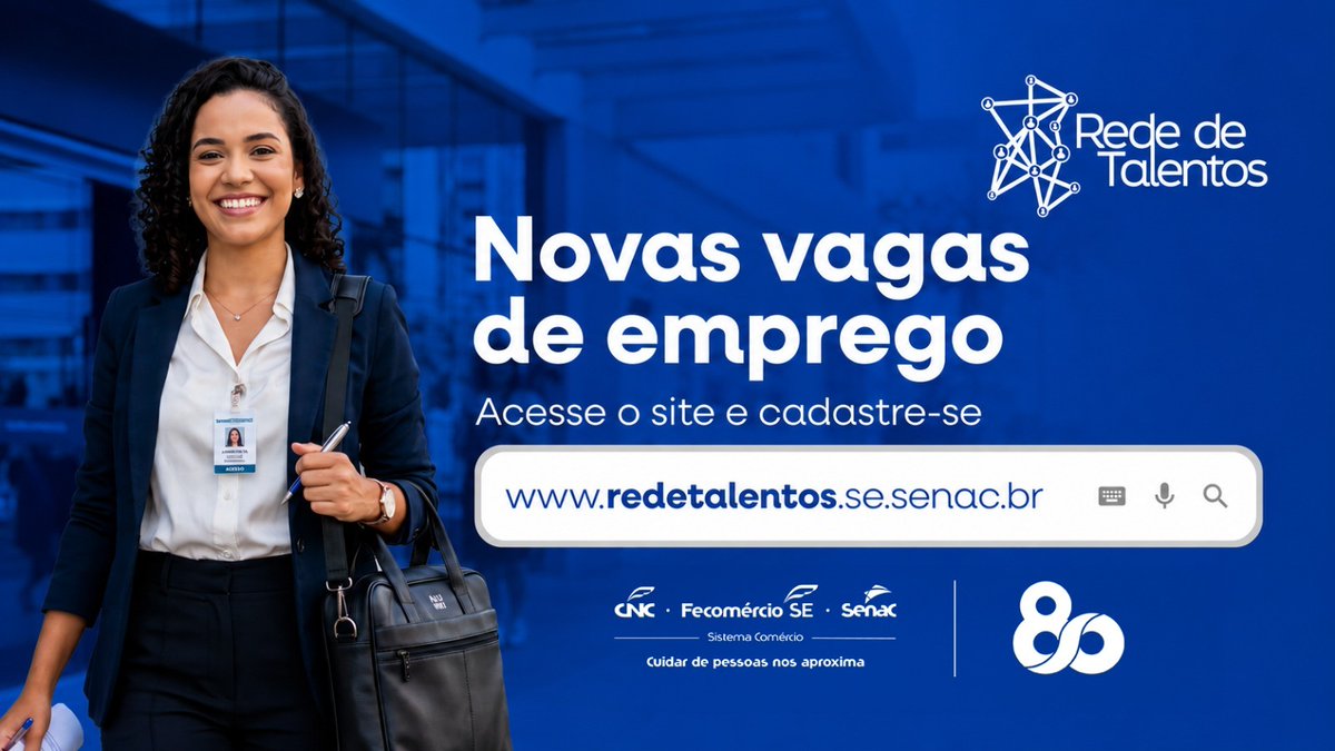 senacsergipe's tweet photo. Senac Sergipe abre 44 novas vagas de emprego através do portal Rede de Talentos

Saiba mais em: https://t.co/lBePumGQhg

#SenacSE #FecomercioSE #RedeDeTalentosSenac #OportunidadeDeEmprego #VagasSergipe https://t.co/xKz1VjAssu