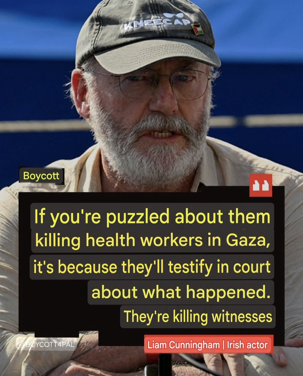 MajedAqil's tweet photo. Irish actor and activist Liam Cunningham asserted that the Israeli occupation army deliberately targets and assassinates Palestinian medical personnel in order to obliterate evidence and eliminate eyewitnesses to the genocide crimes committed against civilians. https://t.co/LTAlqD6ZPy