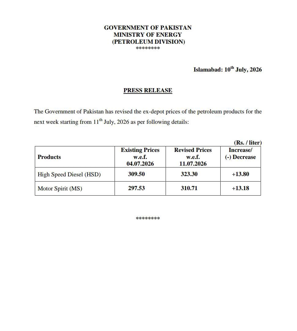 NobelJohn3's tweet photo. Revised prices of petroleum in #Pakistan https://t.co/wzlDWbIwCZ