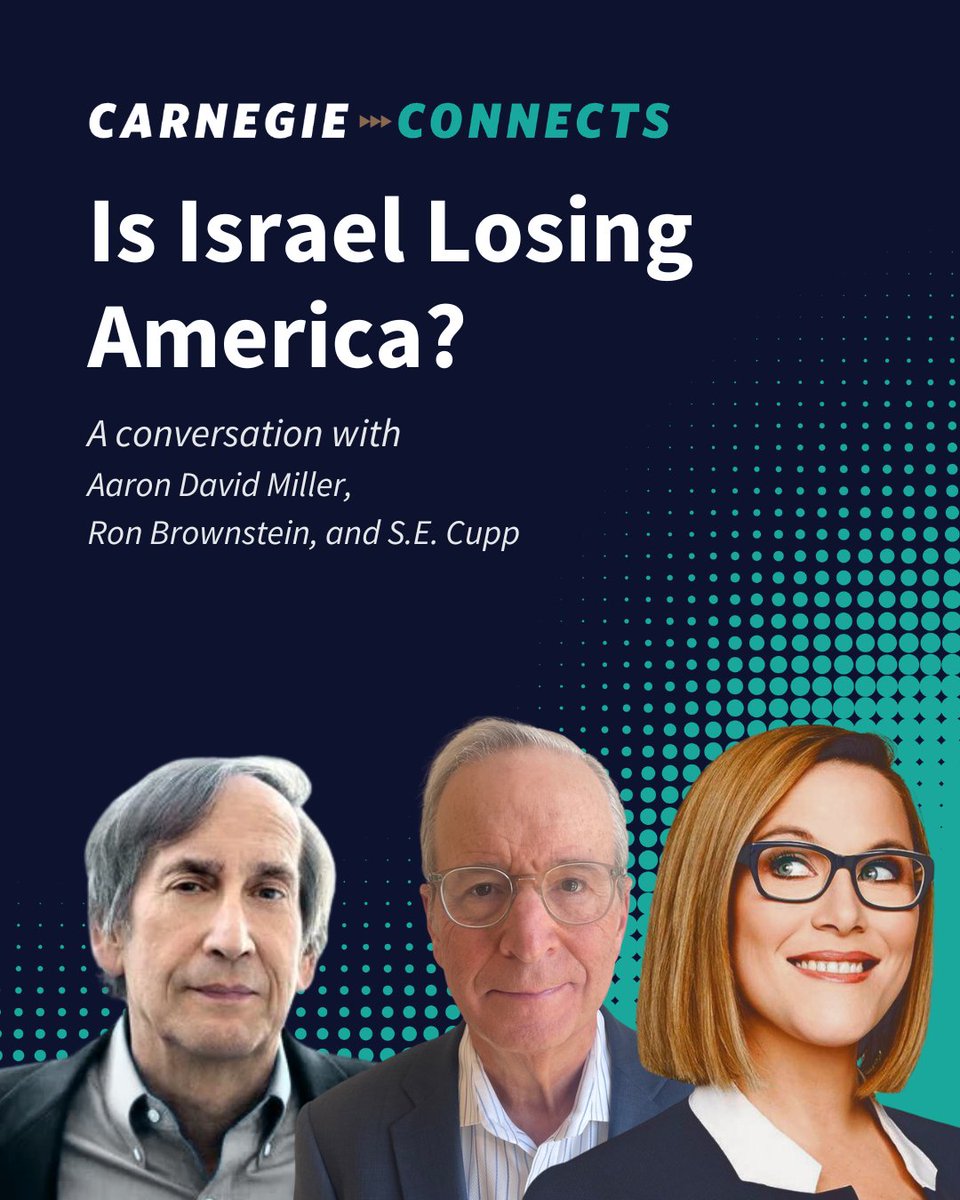 aarondmiller2's tweet photo. .@carnegieendow @ceipstatecraft Join me @secupp @ronbrownstein Monday July 13 1 pm EDT in conversation  Is Israel Losing America? Register here: https://t.co/G7MzFeizV6 https://t.co/NSX2CEq9qb