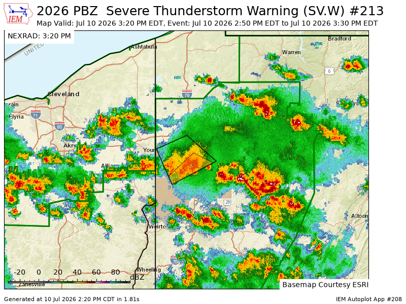 PBZ continues Severe Thunderstorm Warning [wind: 60 MPH (OBSERVED