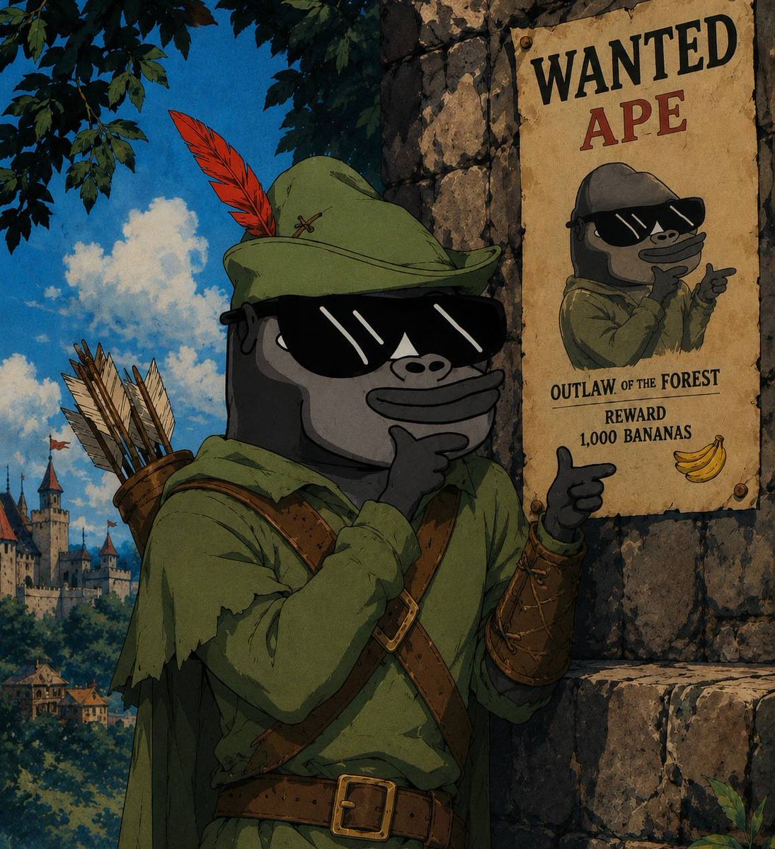 ApeCoinRH's tweet photo. The true OG $APE of Robinhood chain, got the fit to match 🍌 🦍 https://t.co/Ud48YeRmqu