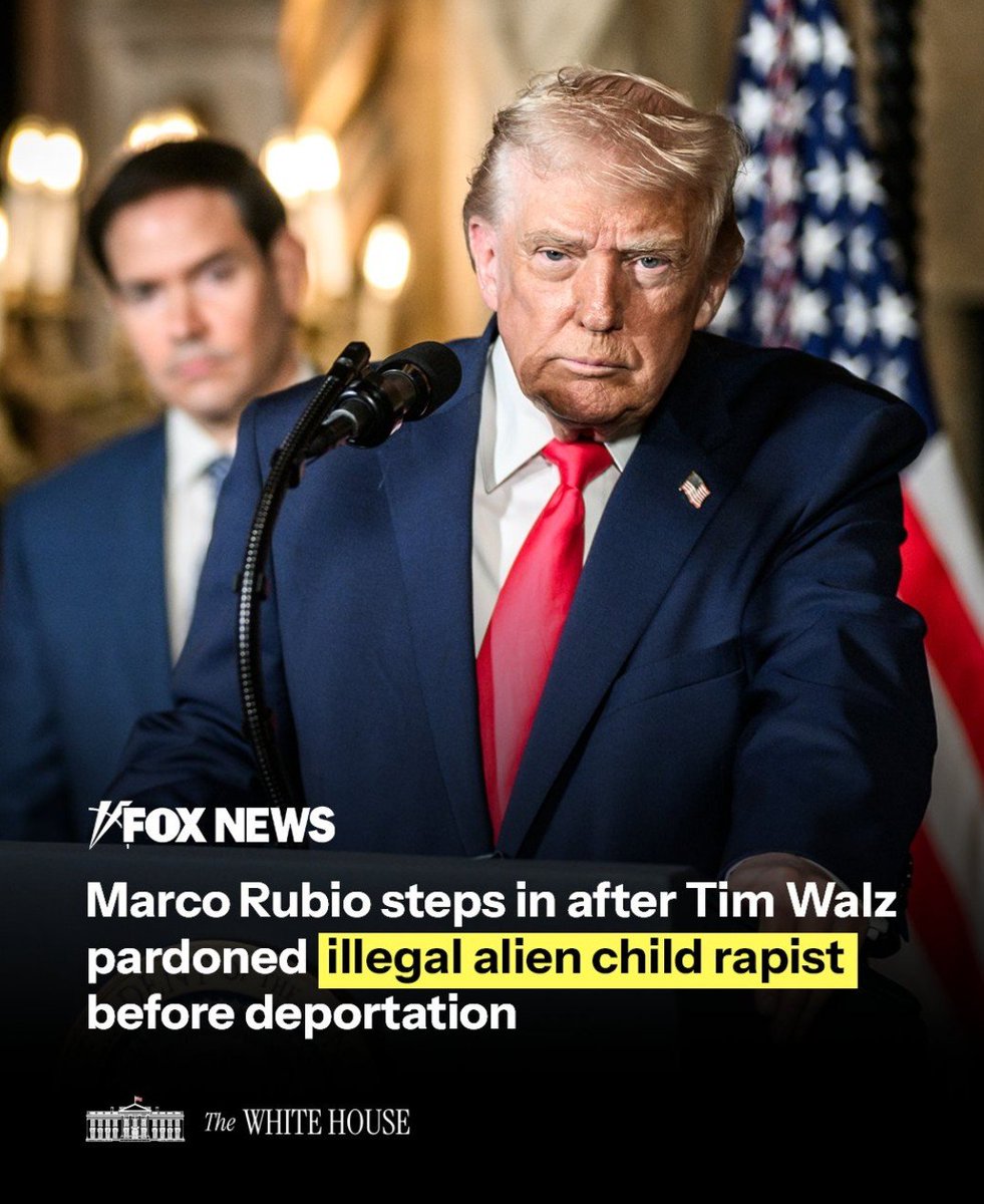 AndreGAP's tweet photo. "Um cidadão do Laos condenado por abusar sexualmente de uma menina de 10 anos recebeu o perdão do governador Tim Walz.
O secretário Rubio revogou rapidamente o status dele, e o ICE prendeu e deportou o estuprador de crianças.
Todo imigrante ilegal criminoso será caçado e deportado."