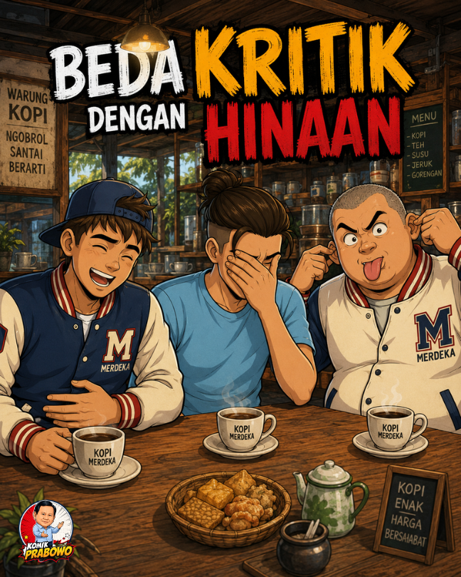 astakomdotcom's tweet photo. Nggak semua komentar pedas itu kritik. Kadang cuma hinaan yang dibungkus opini. Setuju nggak? 👀
#Demokrasi #Kritik #EtikaBerdemokrasi #KomikGenzi #Astakom 
https://t.co/5i39FICvJl https://t.co/8Ny6K8N9uy