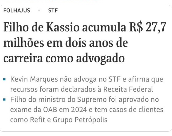 _AnaHering's tweet photo. - Não tenha nenhum trabalho jurídico notável;
- Seja filho de um ministro de cortes superiores;
- Abra um escritório próprio com DOIS ANOS de OAB;
- Arrecade R$ 27 MILHÕES.

Deve ser o ar de Brasília. A quantidade de prodígios na região merece um estudo. https://t.co/GQeh31mw6a