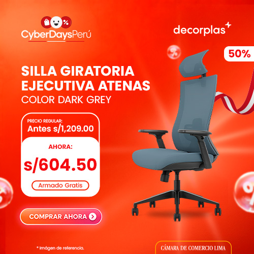 CyberDaysPE's tweet photo. Haz de tu espacio de trabajo un lugar más cómodo y elegante con la Silla Atenas Dark Grey.

Solo por hoy podrás aprovechar su precio especial de Cyber.

No esperes al último minuto, porque la promoción termina al finalizar el día.
https://t.co/1iFlDNTqD9 https://t.co/Ernzqo6Ivs
