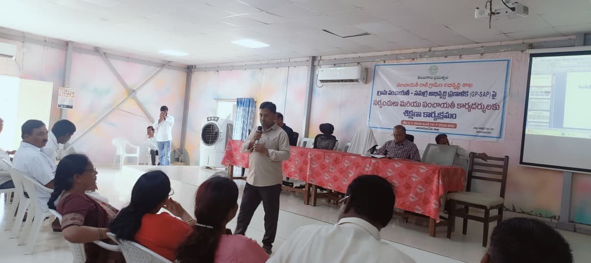 TSSBMG's tweet photo. Training programme for Panchayat Secretaries&Sarpanches on Gram Panchayat Integrated Development Plan,SWM Rules 2026&SBM(G) works was held in Narayanpet District&MandalOfficers,PS&Sarpanches were attended.#SBMG #TELANGANA #SWMRULES2026 #NARAYANPET #4WAYSEGREGATION https://t.co/MH17uiMFGN