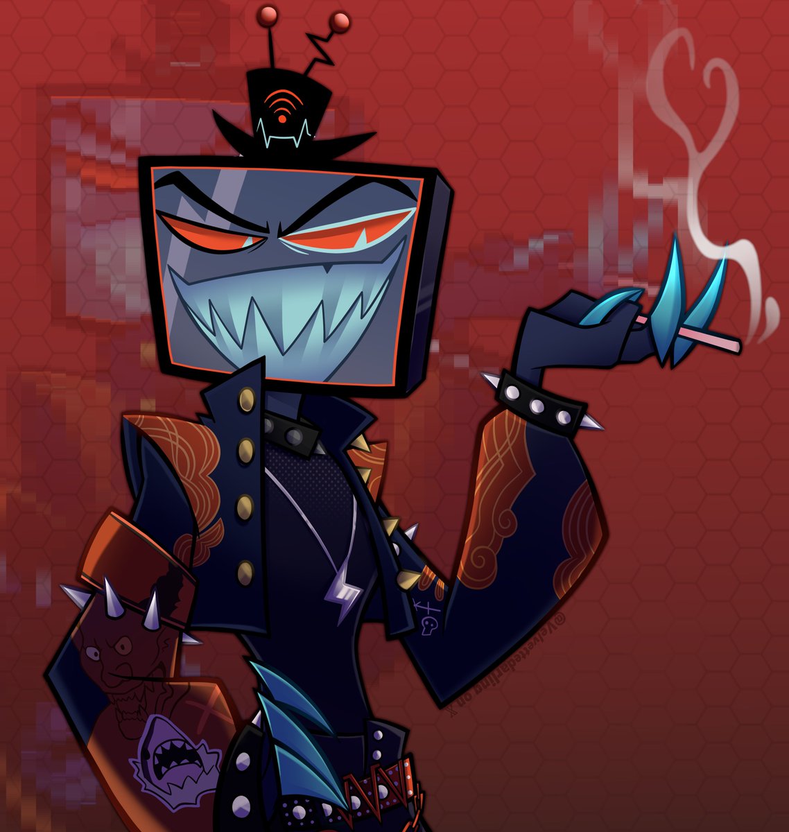 Velvettedarling's tweet photo. Vox is rocking this new outfit😤

#HazbinHotelVox #Vox https://t.co/Osh43hThnX