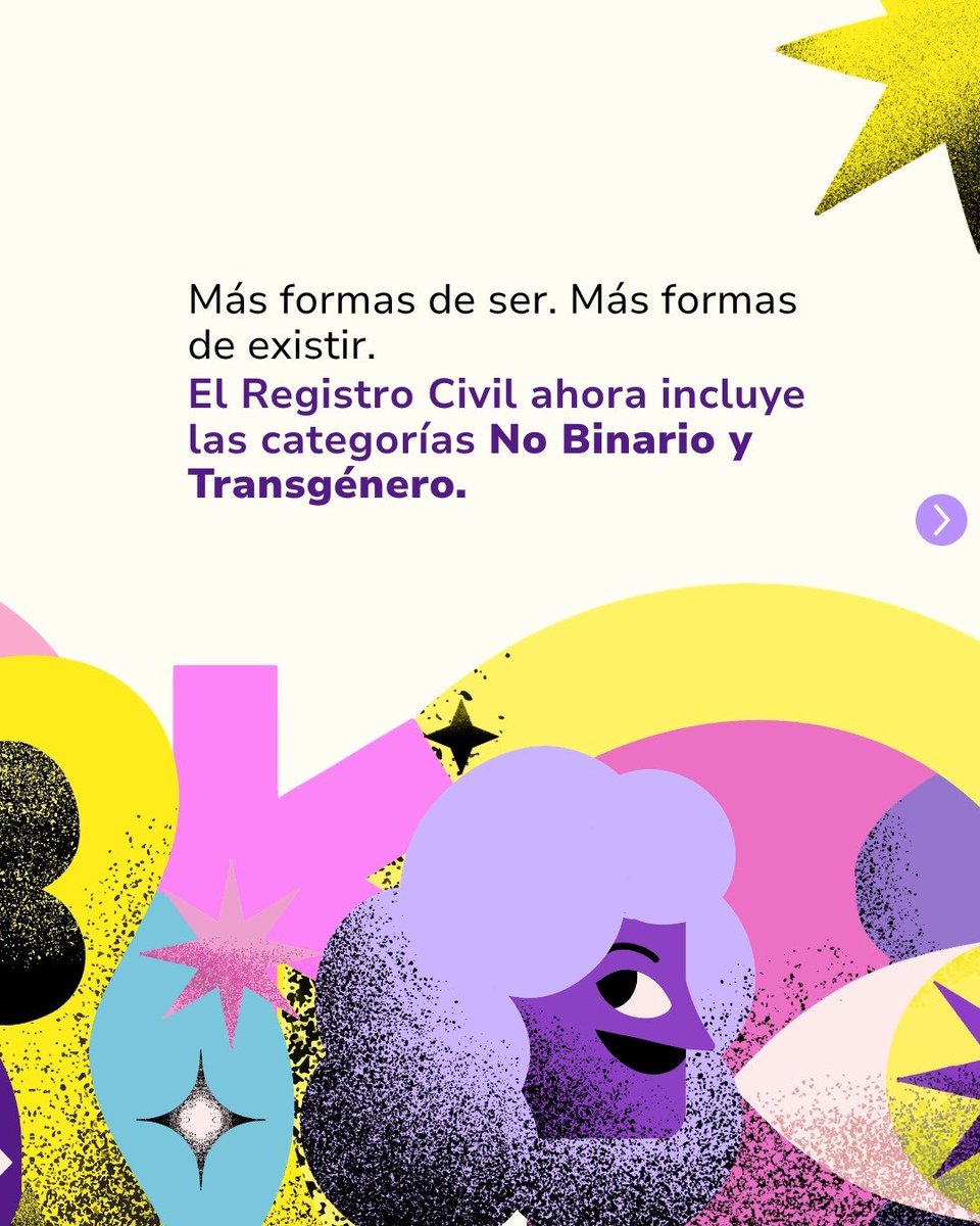 MinjusticiaCo's tweet photo. Más formas de ser, más formas de existir. 🏳️‍🌈🏳️‍⚧️

El Registro Civil ahora incluye las categorías ‘No Binario’ y Trásgenero’. https://t.co/6nFRPiMP1I