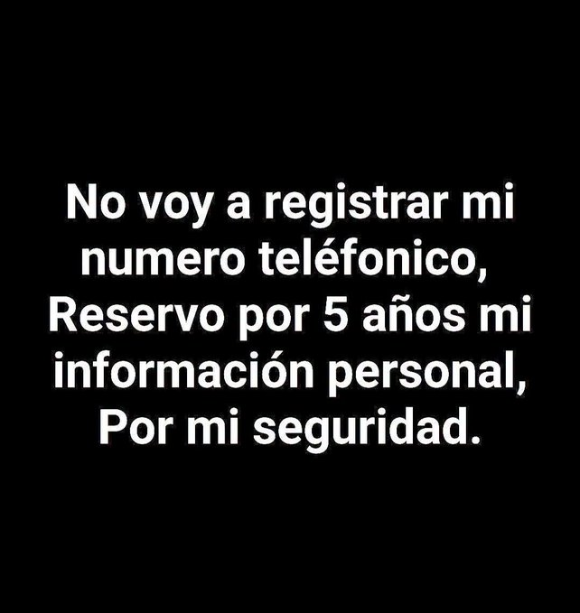 manuel_alamilla's tweet photo. #NoAlRegistroTelefonico
👇👇👇 https://t.co/q2mudMODBO
