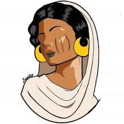 __AbuBaker__'s tweet photo. أميسمي هي النترة او إلهة الحماية الكوشية وزوجة أباداماك، الاسد النتر، تم رسمها بتاج على شكل صقر، أو مع هلال على رأسها يعلوه صقر.
الملفت للانتباه هي الشلوخ الثلاثة التي تزين وجه النترة اميسمي، هذه الشلوخ بالتحديد نجدها عند حبوباتنا، تيمناً بها فهي معنية بالحماية والجمال.

#السودان https://t.co/UvimH0zggb