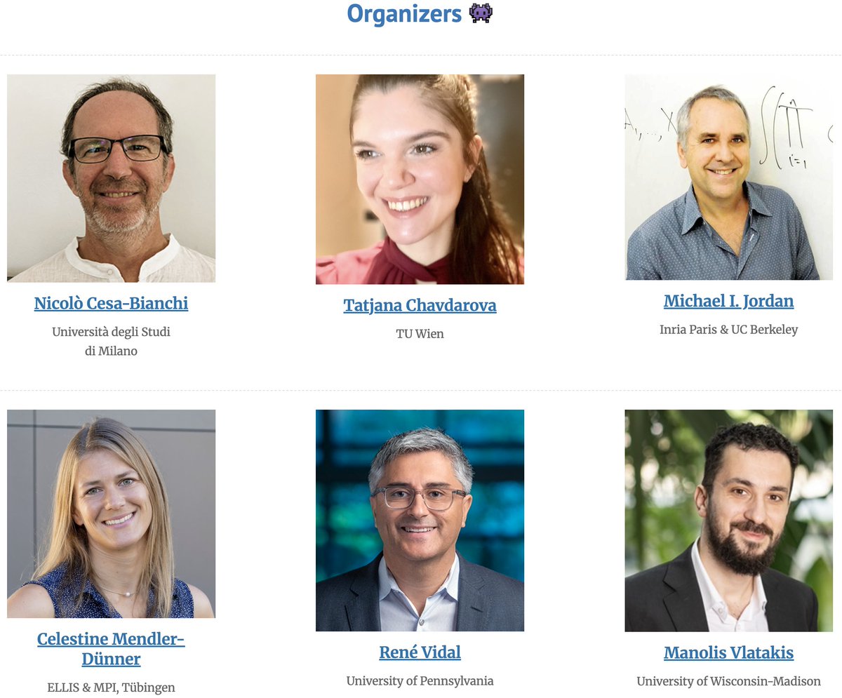 T_Chavdarova's tweet photo. Huge thanks to my fantastic co-organizers, area chairs, reviewers, and everyone who submitted papers. Looking forward to a full day of exciting talks and discussions!

Program &amp; details: https://t.co/ES9Eo9qL8y

ICML page (registration required): https://t.co/vEhK7e3kbk
#ICML2026 https://t.co/22poOU8AEe