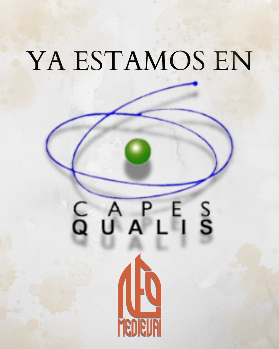 RNeomedieval's tweet photo. 📢❗¡Atención!❗📢
🎉La revista Neomedieval ya está disponible en el repositorio Capes Qualis, un importante referente para la evaluación y la visibilidad de la producción científica. https://t.co/ulozcl9kJu