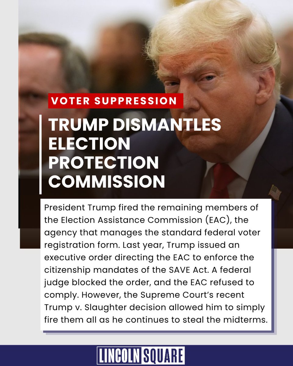LincolnSquareHQ's tweet photo. Trump can't pass his voter suppression bill, so per the norm, he's just going to cheat.

Follow Lincoln Square for news and expert analysis. https://t.co/SnceIXaSo7
#Trump #VotingRights #Democracy https://t.co/7DVxs61pJI