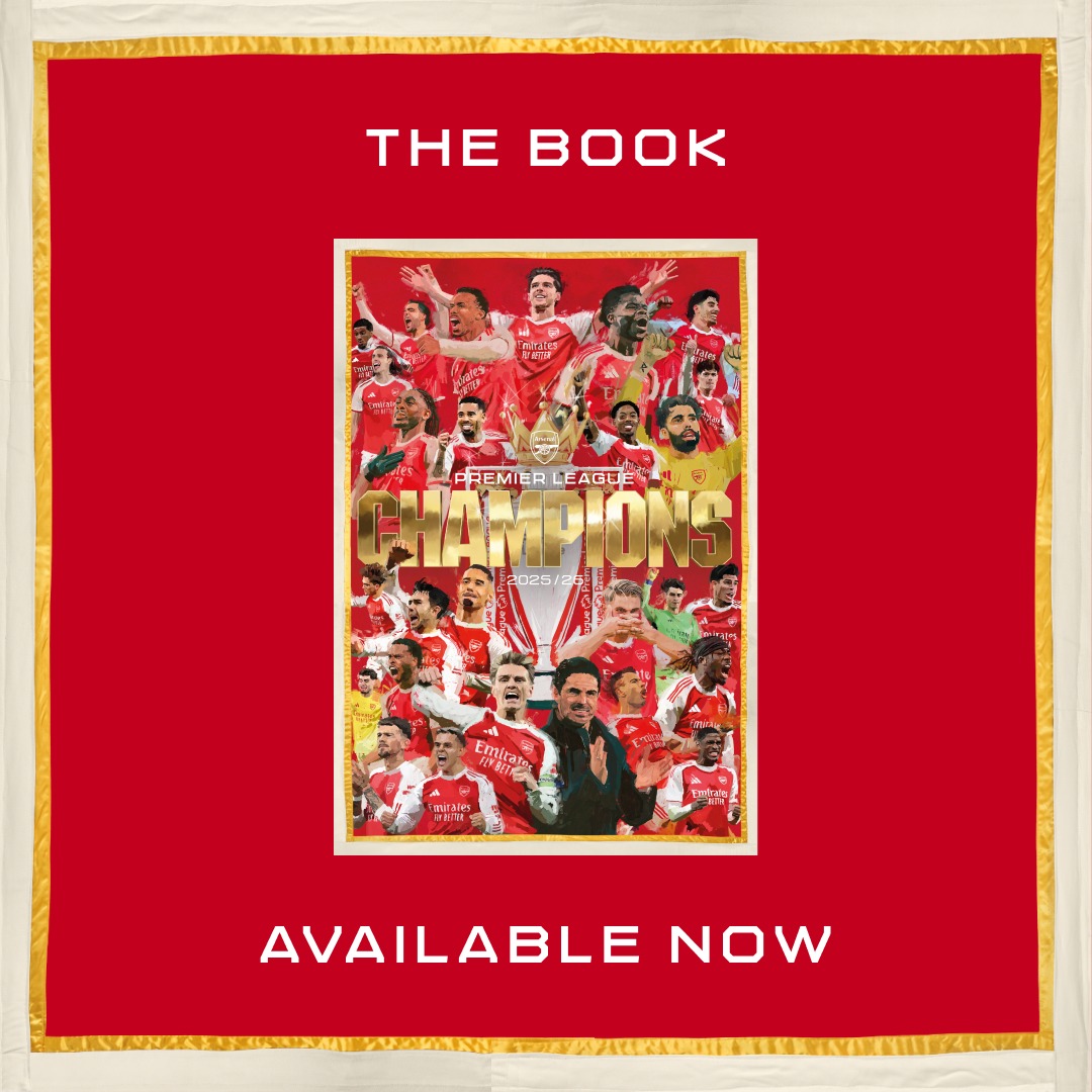 Arsenal's tweet photo. History packed into its pages 🤩

Our official Premier League winners’ book is a must-have 📖