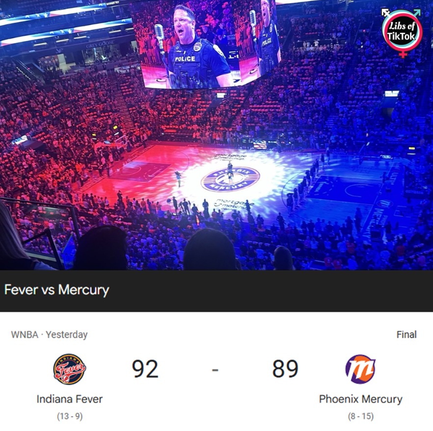libsoftiktok's tweet photo. INBOX: The WNBA's Phoenix Mercury team reportedly WALKED OFF the court yesterday during the national anthem

They LOST 92-89.

FAFO https://t.co/fiSFCS0rXs