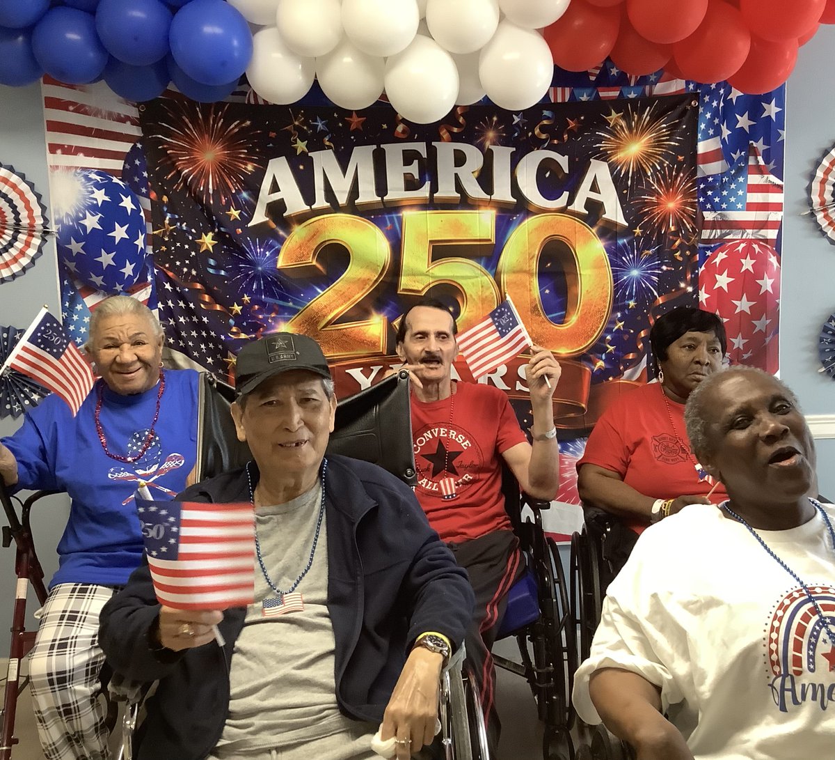 ahhamiltonpark's tweet photo. We celebrated America's 250th anniversary at Hamilton Park! From live music and delicious BBQ to fun, laughter, and patriotic spirit, our residents enjoyed a memorable day honoring our nation's history together. https://t.co/YimmXWxkab