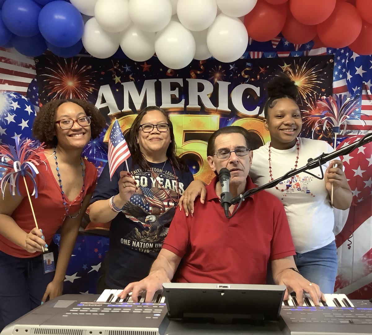 ahhamiltonpark's tweet photo. We celebrated America's 250th anniversary at Hamilton Park! From live music and delicious BBQ to fun, laughter, and patriotic spirit, our residents enjoyed a memorable day honoring our nation's history together. https://t.co/YimmXWxkab