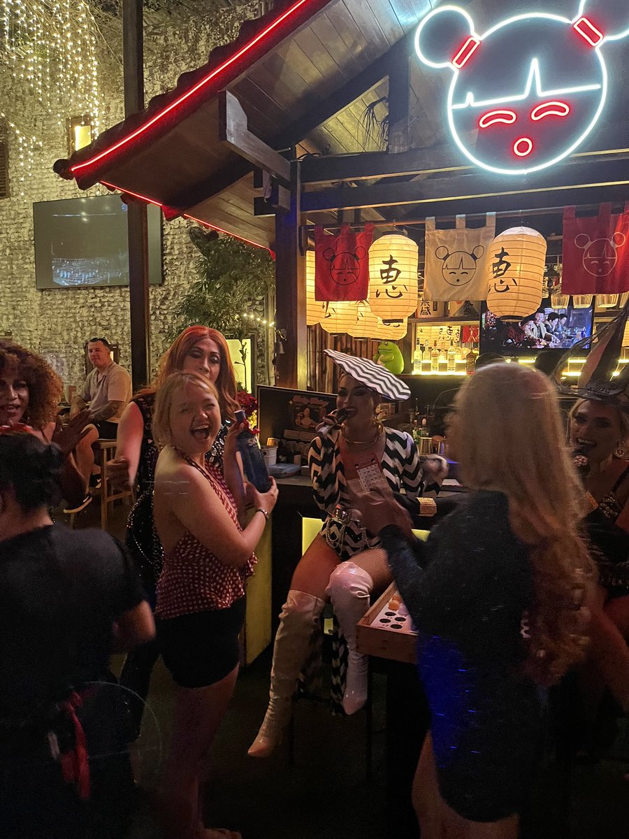 beebawesome's tweet photo. Take your introverted fiancé to drag bingo night (selama masih bisa nonton world cup he said he’s down) 😂 

Also I won bingo night. https://t.co/wJLHjtRCTs