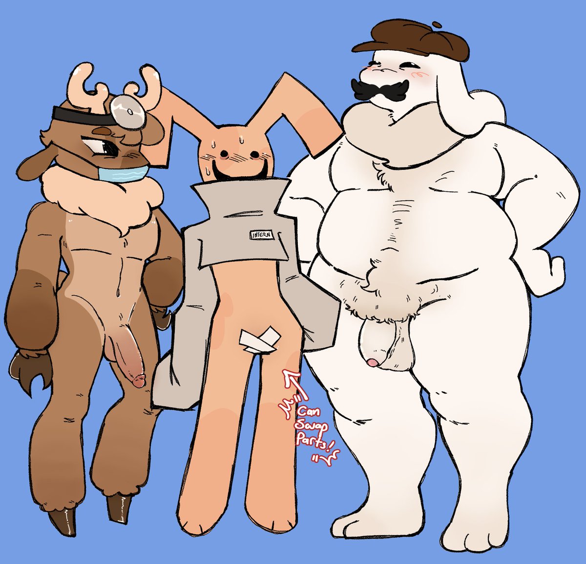 dyskustan's tweet photo. quick size ref before i make something bigger #animalhospitalnsfw #hospitalafterhours #nsfwart https://t.co/QLSCWctIeH