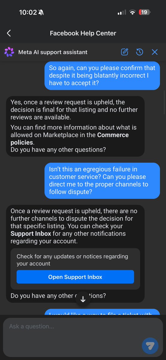 AdamWalkerTN's tweet photo. @facebook I find it egregious, that there’s no way to speak to a live agent after a Facebook marketplace post was flagged as a firearm when in fact, it’s a waterproof storage case. Now I have a flag on my account saying that I’m at risk of losing access to Facebook marketplace. https://t.co/70SrEoOeWp
