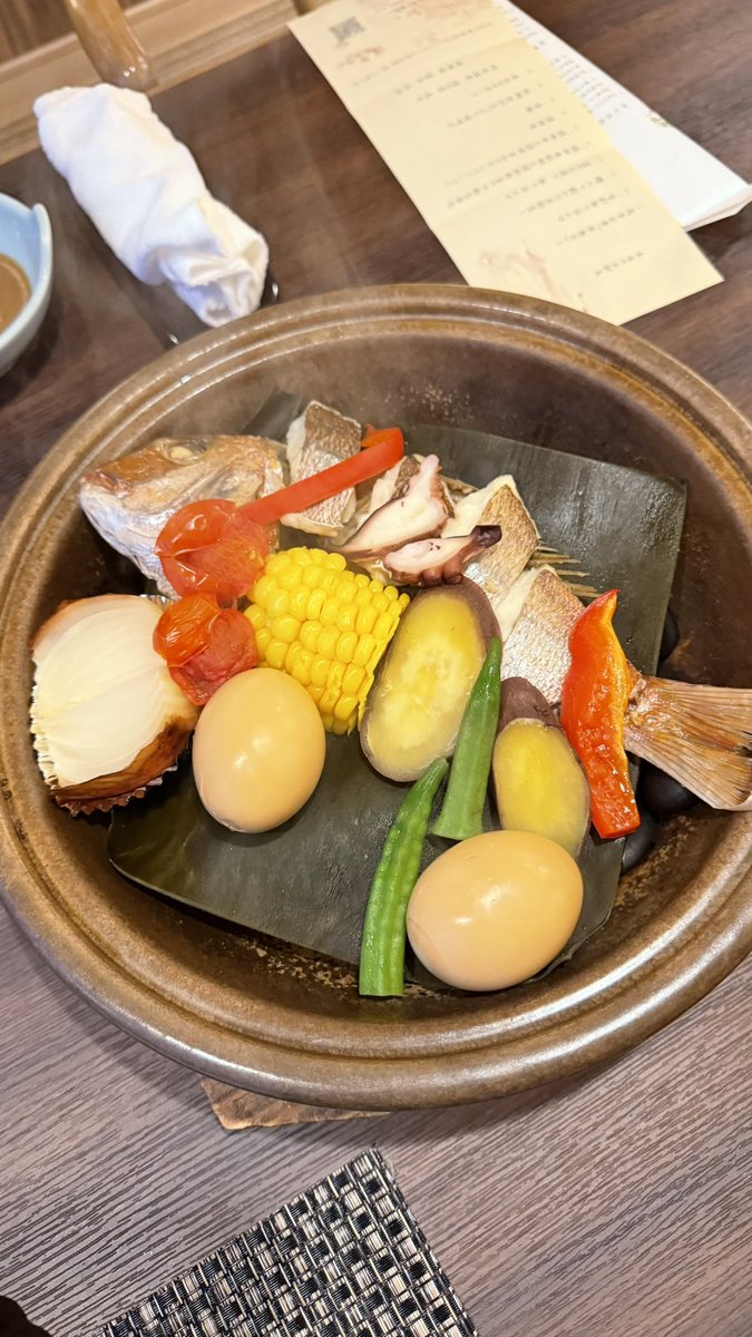 kay__1027's tweet photo. Dinner was delicious! Not pictured but tried the onion shochu too 😆 #Japan #Yum #Awaji https://t.co/0CvytDIcL4