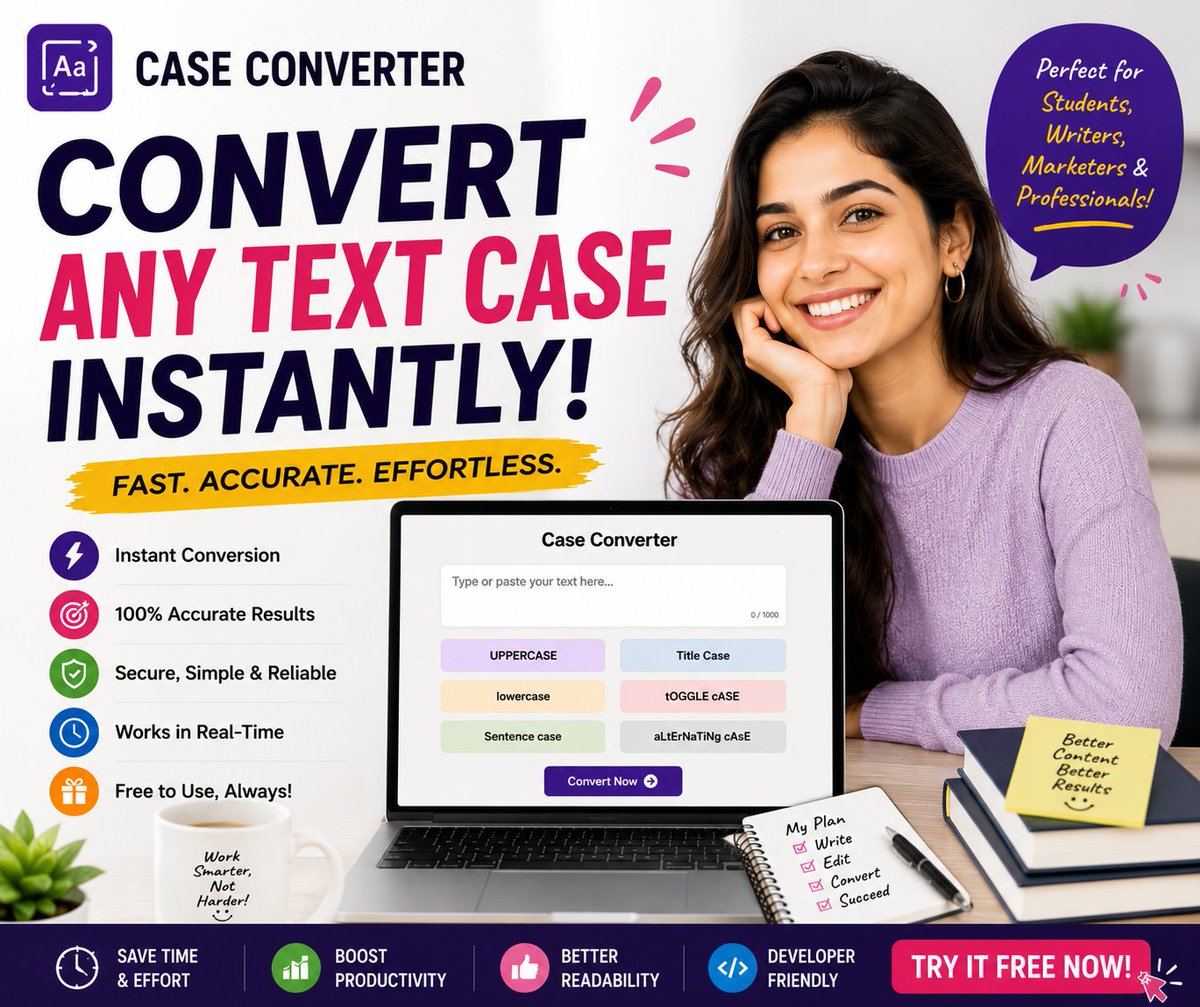 bulkseosolution's tweet photo. 🔤 Format your text faster with our free Case Converter Tool!

Convert text into UPPERCASE, lowercase, Title Case, Sentence Case, and more instantly.

⚡ Fast • Free • Easy to Use

Try it now: https://t.co/zoBBXgvqlv

#CaseConverter #TextTools #SEO #ContentWriting https://t.co/s3gzVH4vKU
