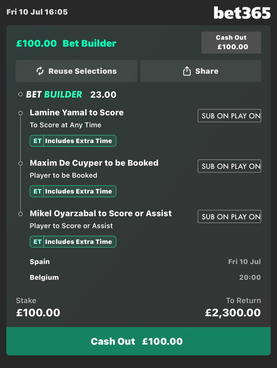 Picks_Brain's tweet photo. Spain 🇪🇸vs Belgium 🇧🇪 Long shot bet builder

Add To Your Bet Slip - https://t.co/1CgAqj3hOZ https://t.co/qftz0ETrkB