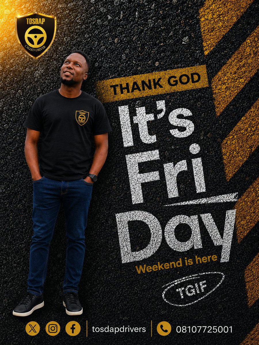 tosdapdrivers's tweet photo. THANK GOD IT'S FRIDAY! 🎉
The weekend is here, and every journey deserves a driver you can trust.
Whether you're heading to work, attending an event, catching a flight, going on a road trip, or simply want the convenience of having a professional behind the wheel, https://t.co/KaopX54Ky6