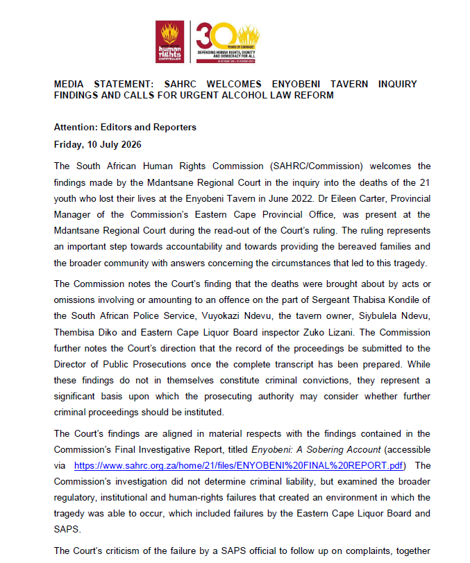 SAHRCommission tweet media