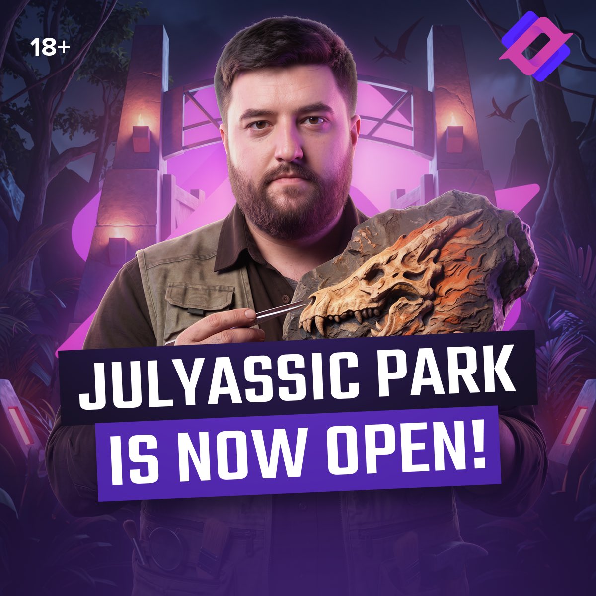 peacemaker's tweet photo. Tao ouvindo esses passos? E esse rugido? 🦖 

Bem vindos ao JULYassic Park!

Joguem na https://t.co/tiolt42TYT ganhem pontos no evento pra conseguir recompensas insanas: https://t.co/ZEVq0MPrFC

Para cada 5 U$D gastos em caixas, upgrades ou batalhas voces ganham 1 ponto. Coletem pontos e troquem eles por recompensas exclusivas.

Prontos para entrar no mundo dos dinossauros e pegar suas recompensas?