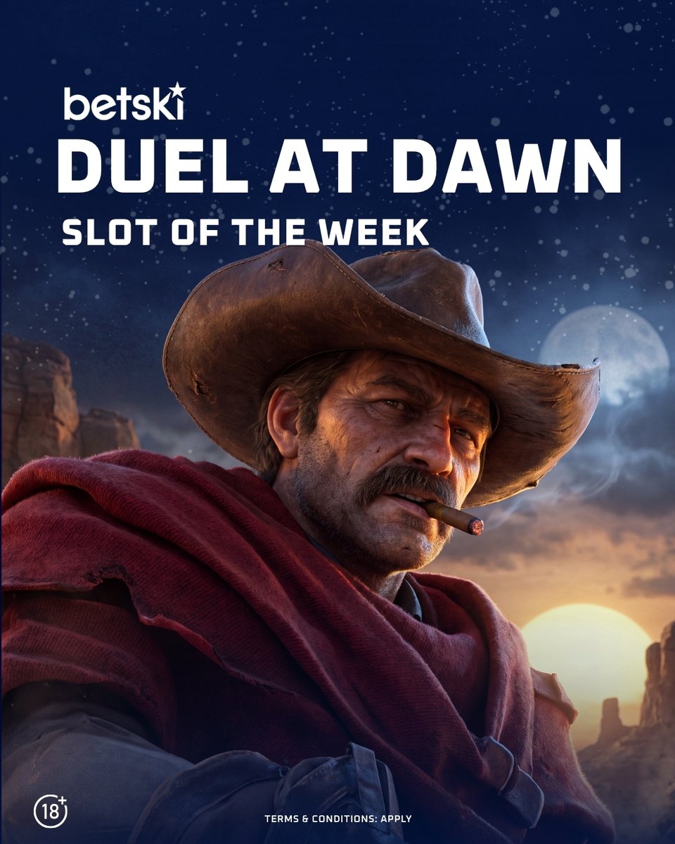 Betski's tweet photo. 🎰 Slot of the Week is here
🔥 Duel at Dawn takes the spotlight
⚡ Wild west vibes and nonstop action await
🚀 Jump into Betski and spin it now https://t.co/WDLH0t0Wwu