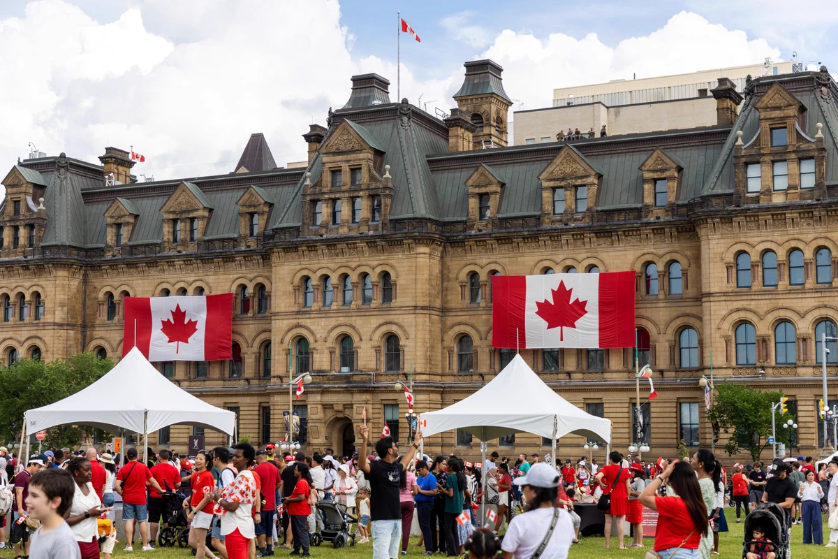 An outdoor celebration of Canada in Ottawa, Ontario.