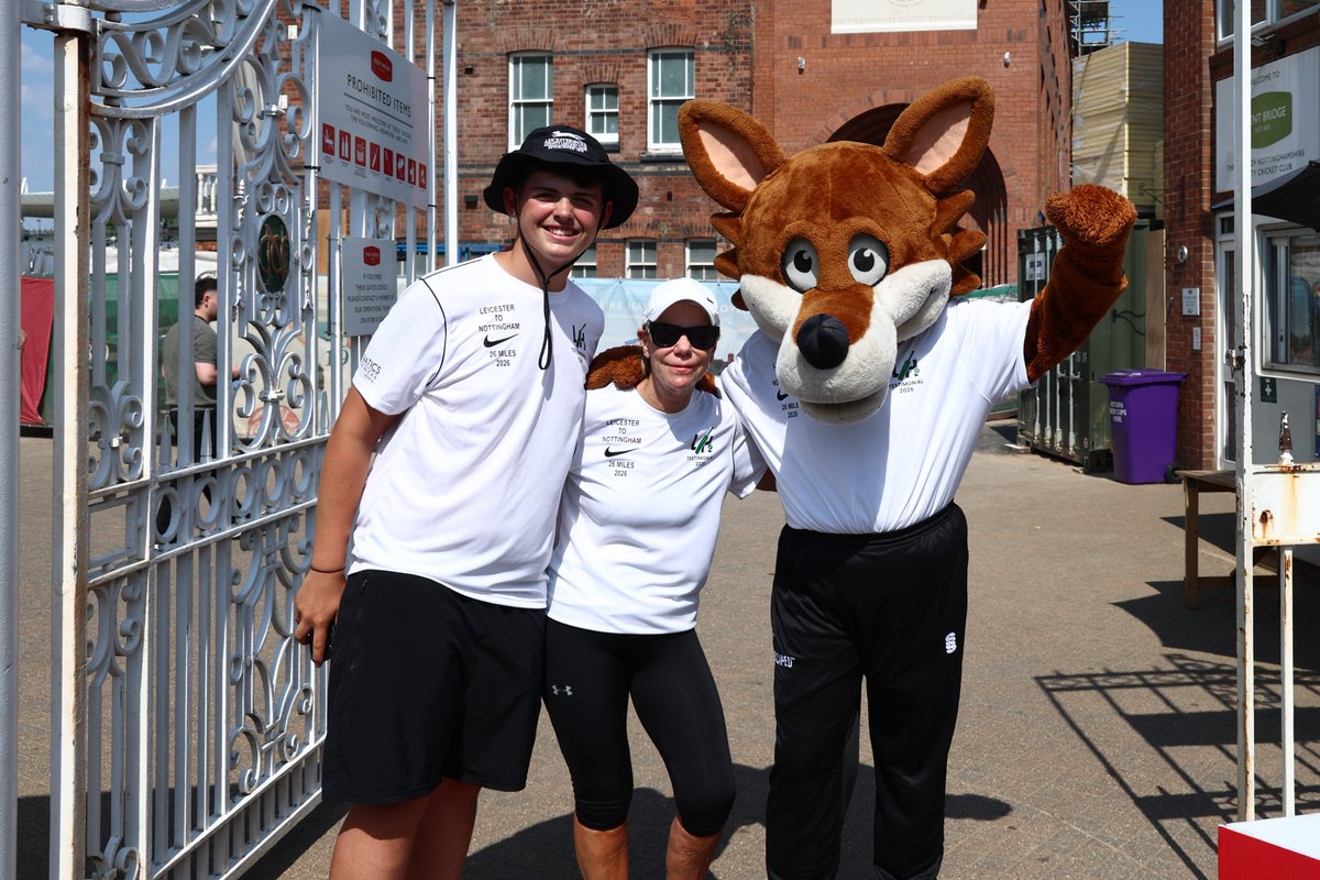 leicsccc's tweet photo. An incredible effort. 👏

Stewart Walker, dressed as Charlie Fox, has completed the 26-mile walk from Uptonsteel Grace Road to Trent Bridge alongside his son, TJ, and Anna Stead.

A huge congratulations to you all! 🎉

There's still time to support the cause by donating below. ⤵️

https://t.co/RTomYvpgZY