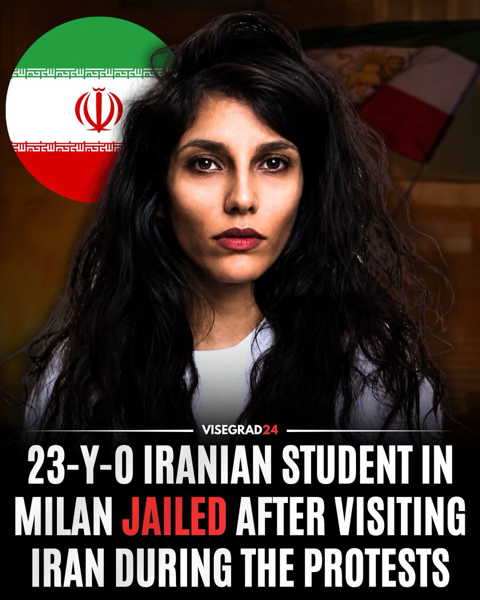 visegrad24's tweet photo. Raheleh Moeini, a 23-year-old biomedical engineering student at the Polytechnic University of Milan, has been sentenced by an Iranian Revolutionary Court to 2 years and 6 months in prison and a 2-year travel ban after being arrested during the January 2026 anti-government protests.

According to the verdict, she received:

• 18 months for "propaganda against the state"
• 12 months for "assembly and collusion against national security"

Under Iran's sentence consolidation law, she is expected to serve the 18-month prison term.

Moeini was arrested while visiting Iran during the January protests and is currently being held in Qarchak Prison in Varamin, a prison long criticized by human rights organizations over its conditions and treatment of detainees.