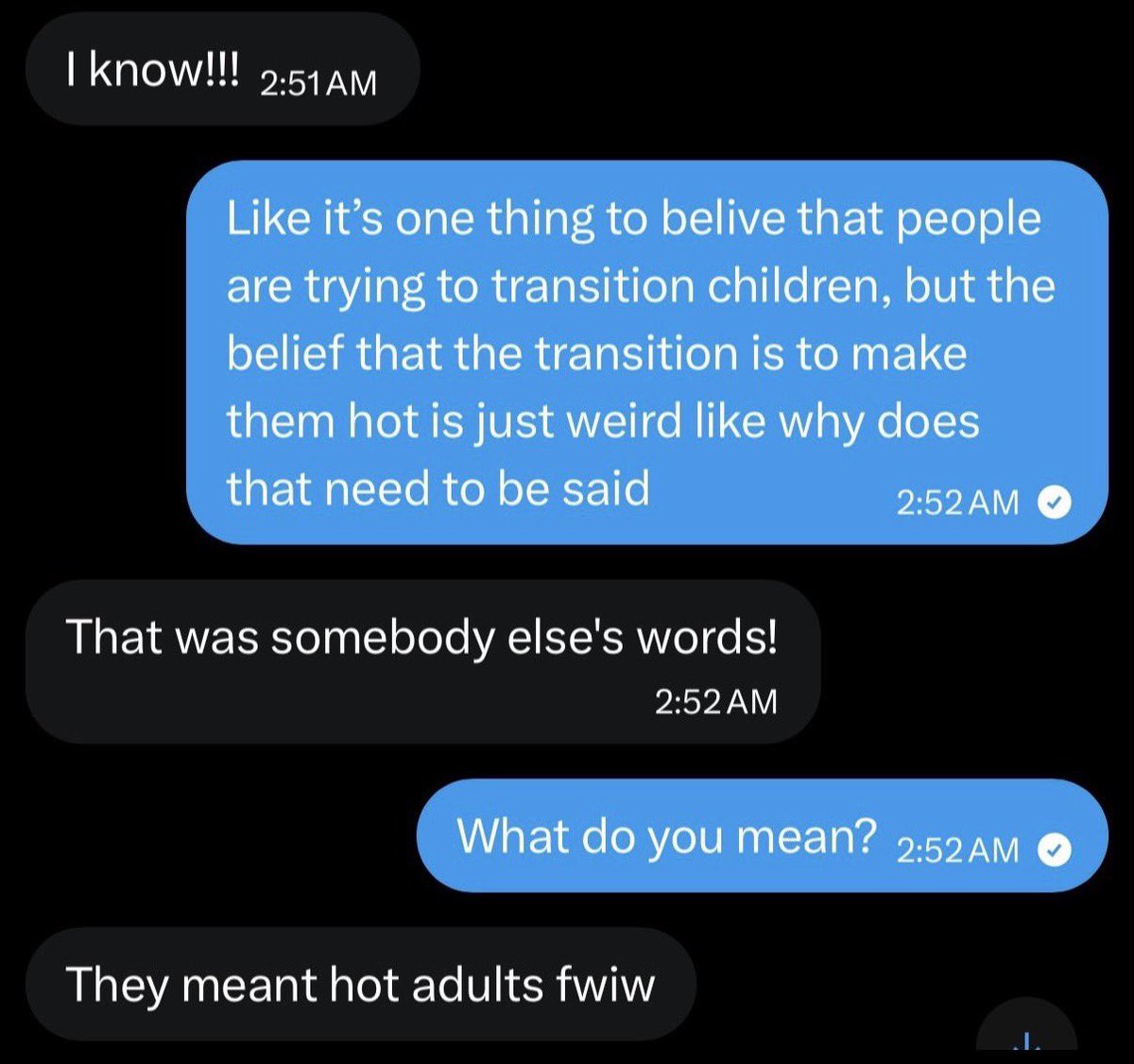 maoistlandlord_'s tweet photo. NOPE. You specifically said “they meant hot adults fwiw” stop fucking LYING. https://t.co/jel83vjGyz