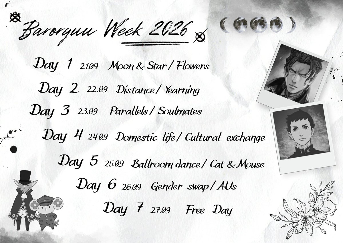 brryweek's tweet photo. Hello everyone🍷🐉!

We are excited to announce that Baroryuu Week 2026 will be held from September 21st to September 27th! Don't forget to tag your submissions with #BaroryuuWeek2026!
#baroryuu #バロ龍 

Check out the prompt list and guidelines below 👇 https://t.co/Ua9YbQszdm