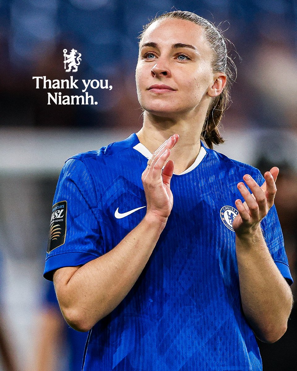 ChelseaFCW's tweet photo. 🗓️ Six years.
👕 178 games.
🏆 13 trophies. 

Niamh Charles. Over and out. 🔵