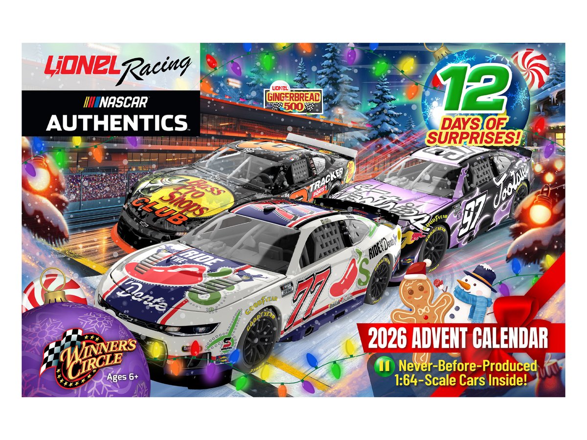 Lionel_Racing's tweet photo. The long awaited, highly anticipated 2026 12 Days of Die-Cast cover! 

➡️ https://t.co/xcYpYiHzfG https://t.co/jdtIvEkpie
